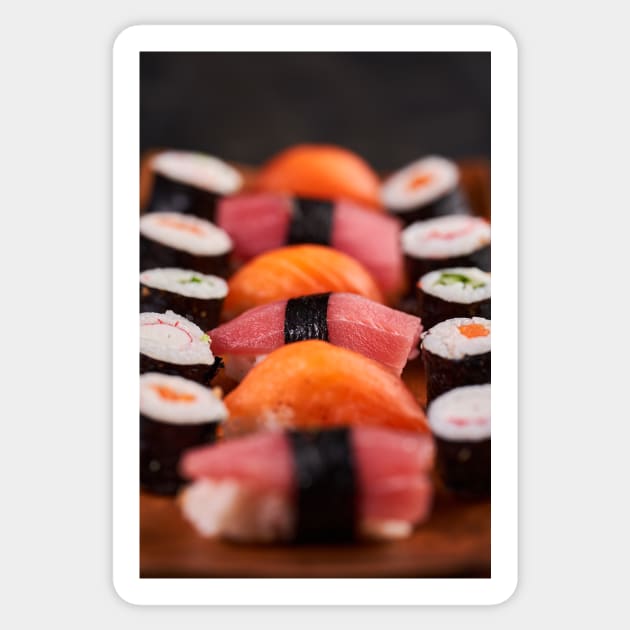 Variety of sushi freshly prepared Sticker by naturalis